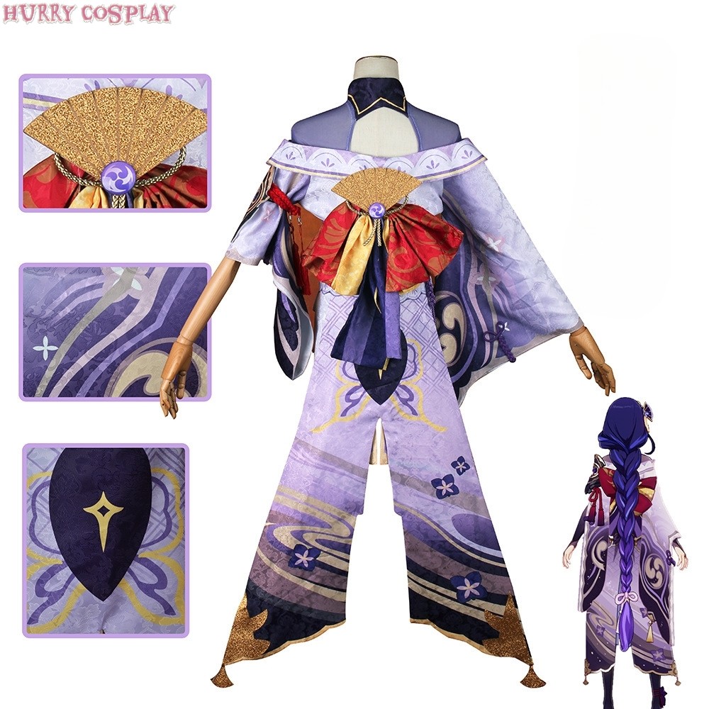 Game Cosplay,Genshin Impact,Genshin Impact Inazuma Castle Raiden General Cosplay Costume